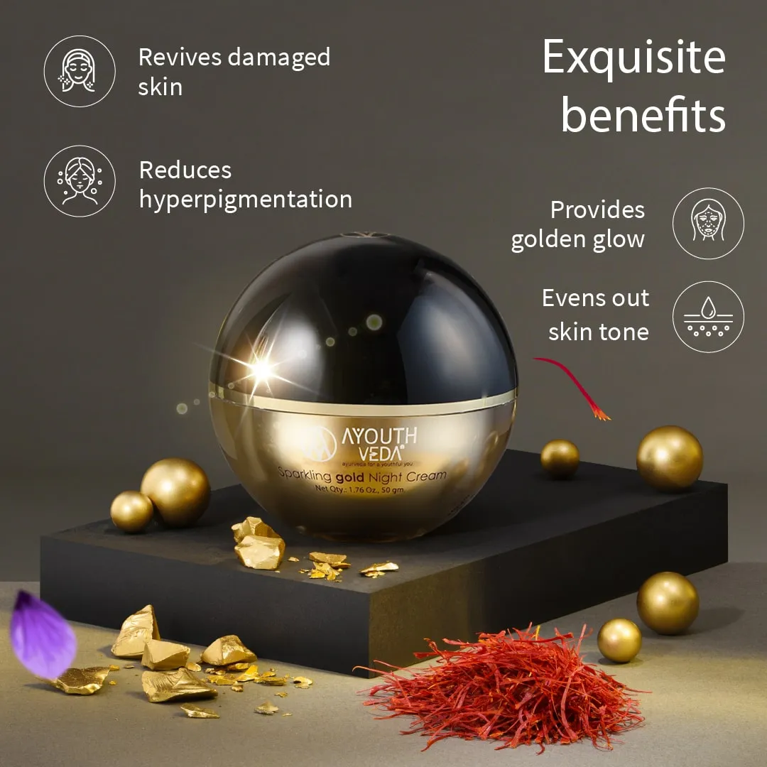 Sparkling Gold Night Cream With 24k Gold & Saffron