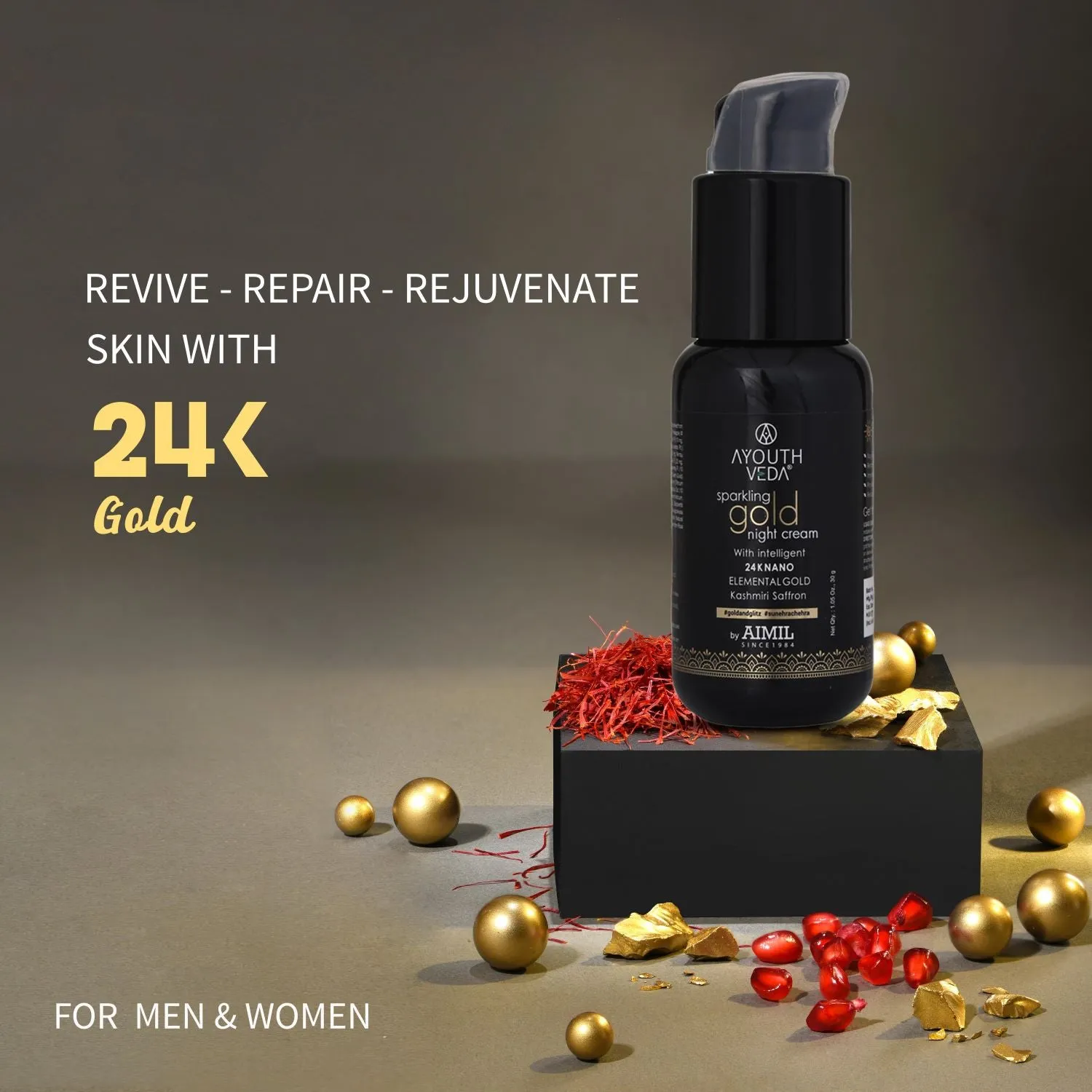 Sparkling Gold Night Cream With 24k Gold & Saffron