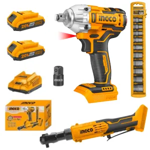 Special - Ingco Cordless Impact Wrench   Ratchet Combo Kit