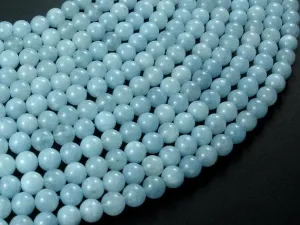 Sponge Quartz Beads-Aqua, 6mm Round Beads