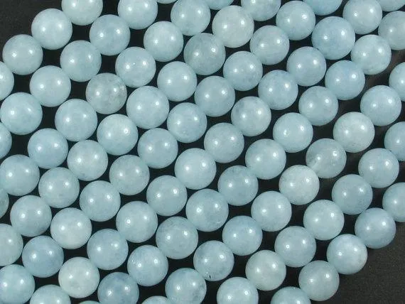 Sponge Quartz Beads-Aqua, 6mm Round Beads