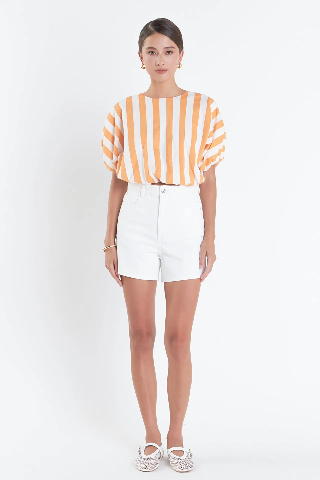 Striped Blouson Top