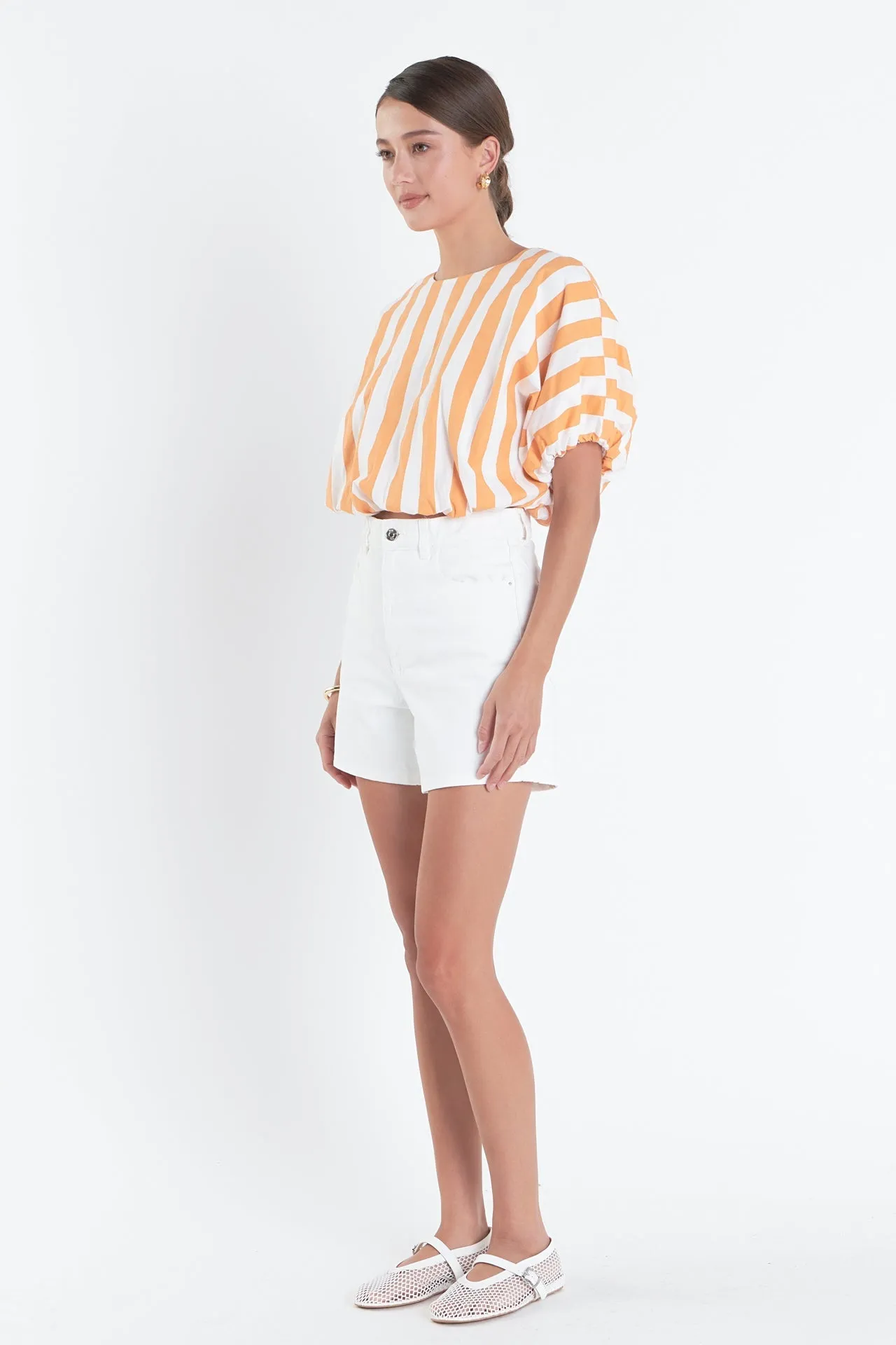 Striped Blouson Top