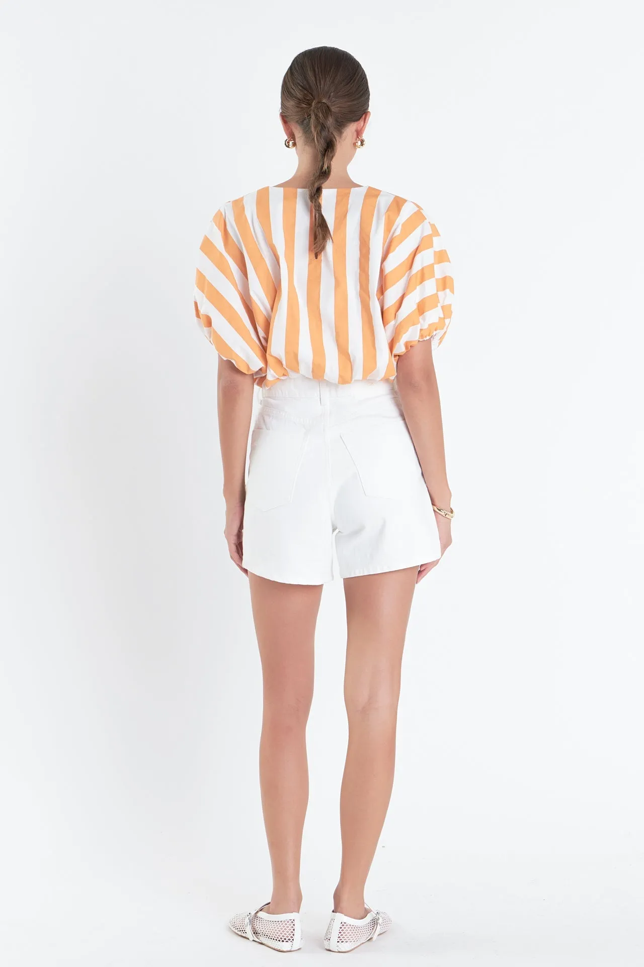Striped Blouson Top