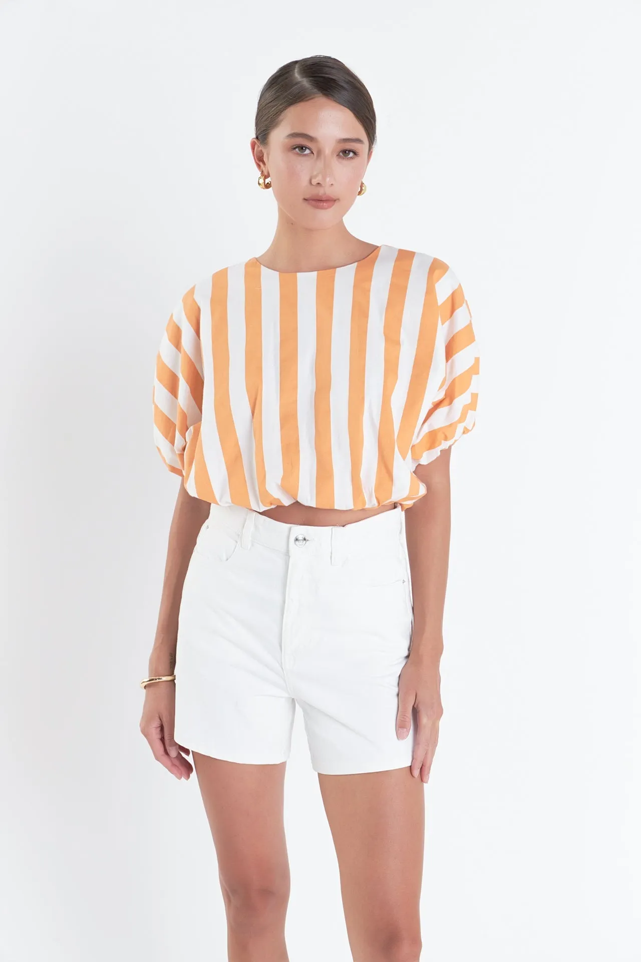 Striped Blouson Top