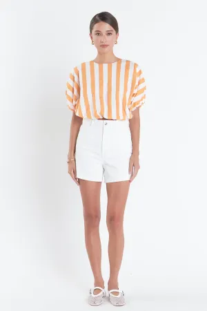 Striped Blouson Top