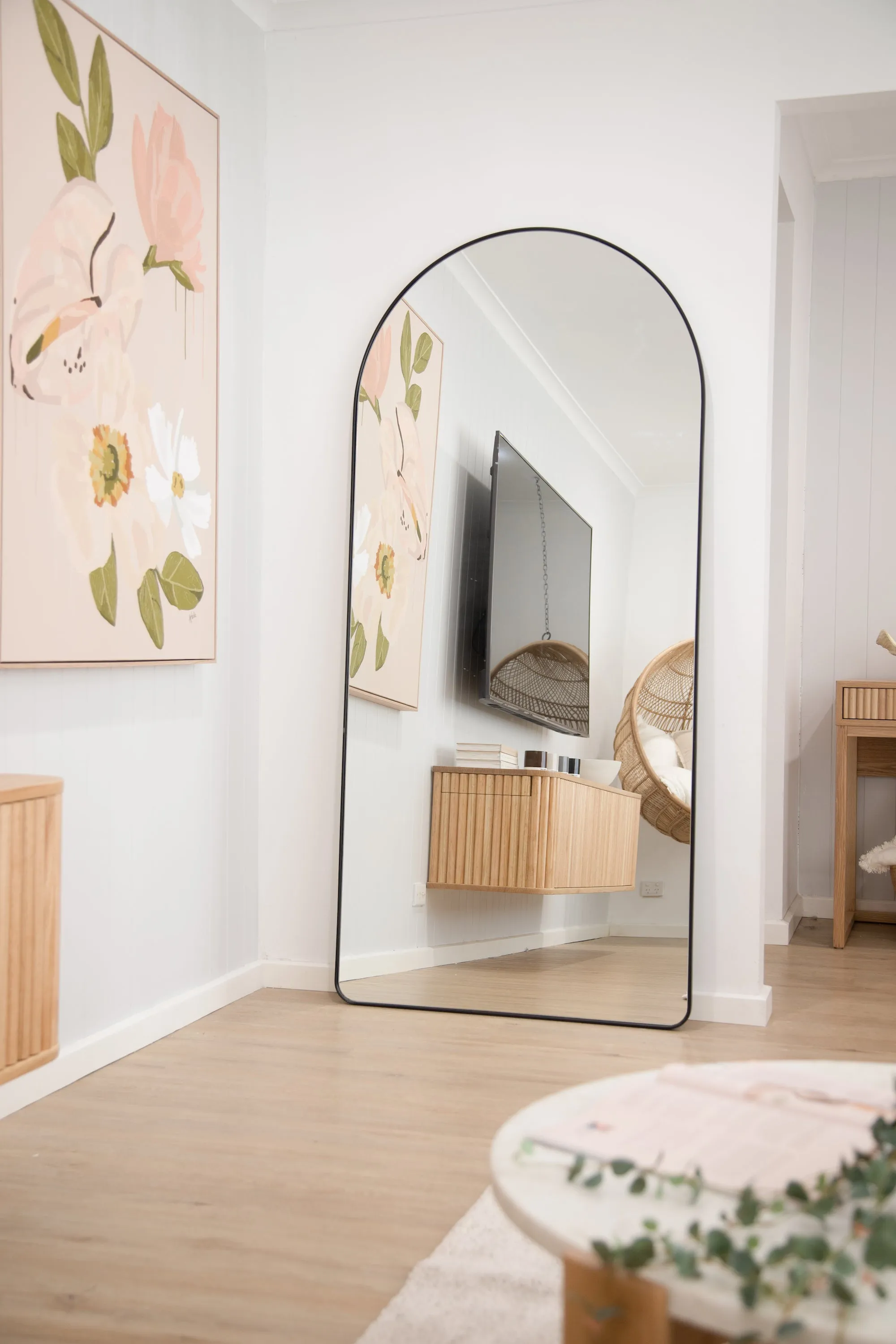 Studio Arch Floor Mirror, Black