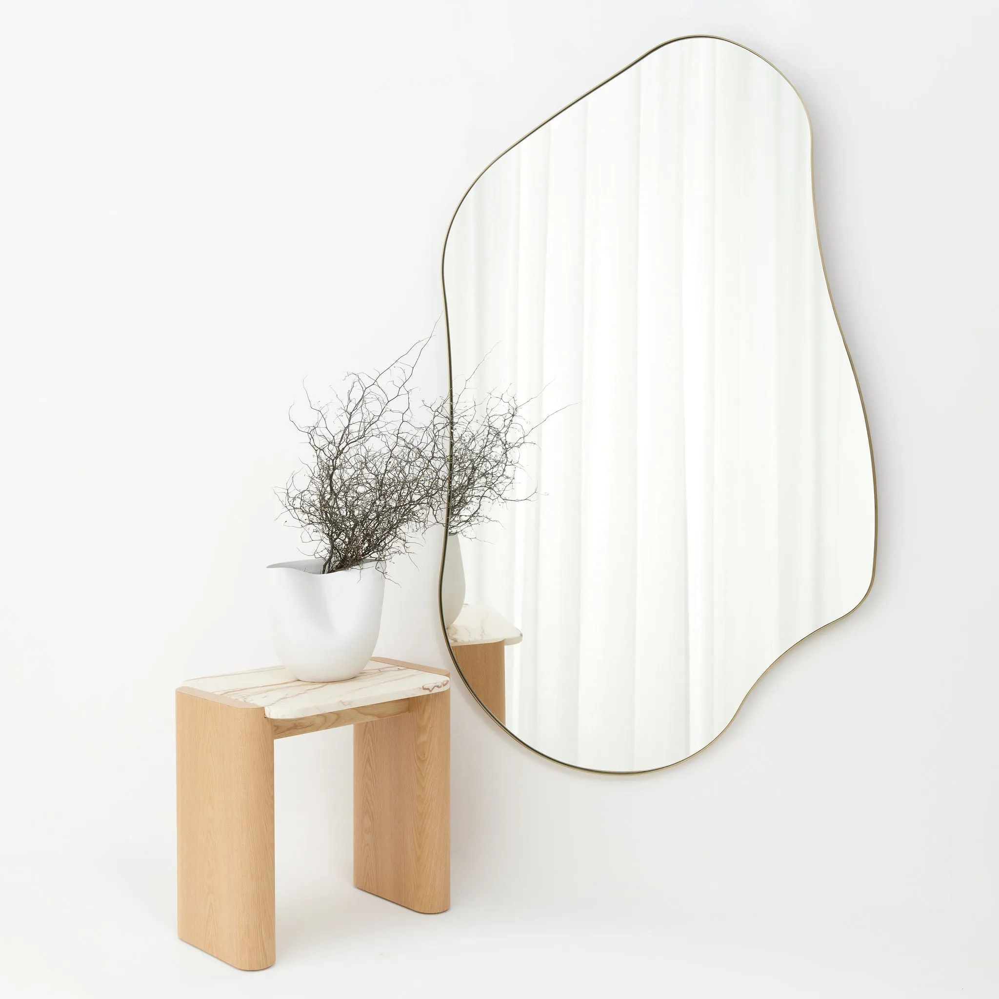 Studio Form III Mirror, Brass (L)