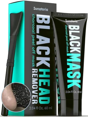 SUNATORIA Blackhead Remover Mask - Activated Charcoal Peel off Face Mask - for All Skin Types - Deep Pore Cleaner Nose Blackhead Remover Pore Release - Black Head Remover for Face