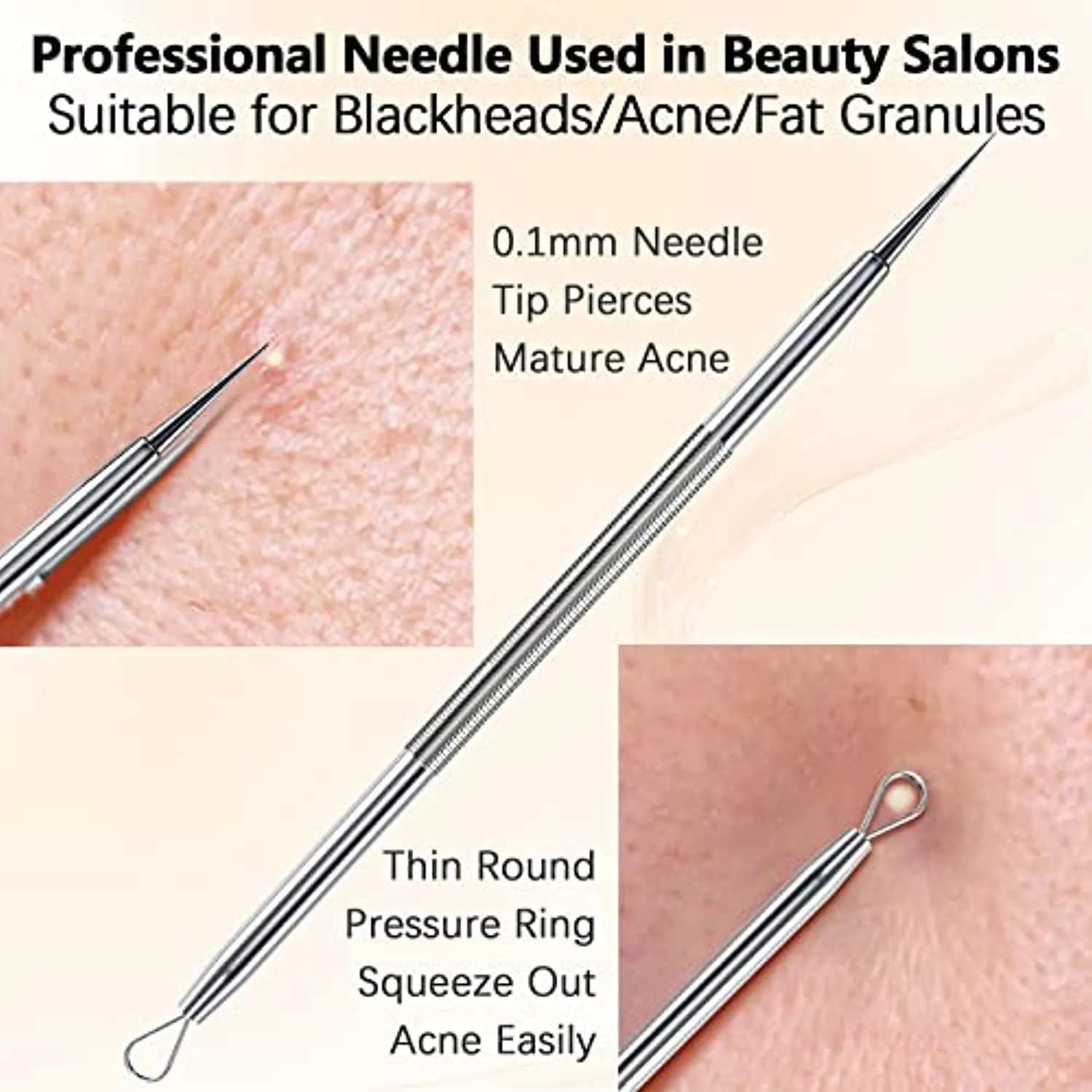 TAYTHI Blackhead Remover Tool, Pimple Popper Tool Kit, Blackhead Extractor tool for Face, Extractor Tool for Comedone Zit Acne Whitehead Blemish, Stainless Steel Extraction tools
