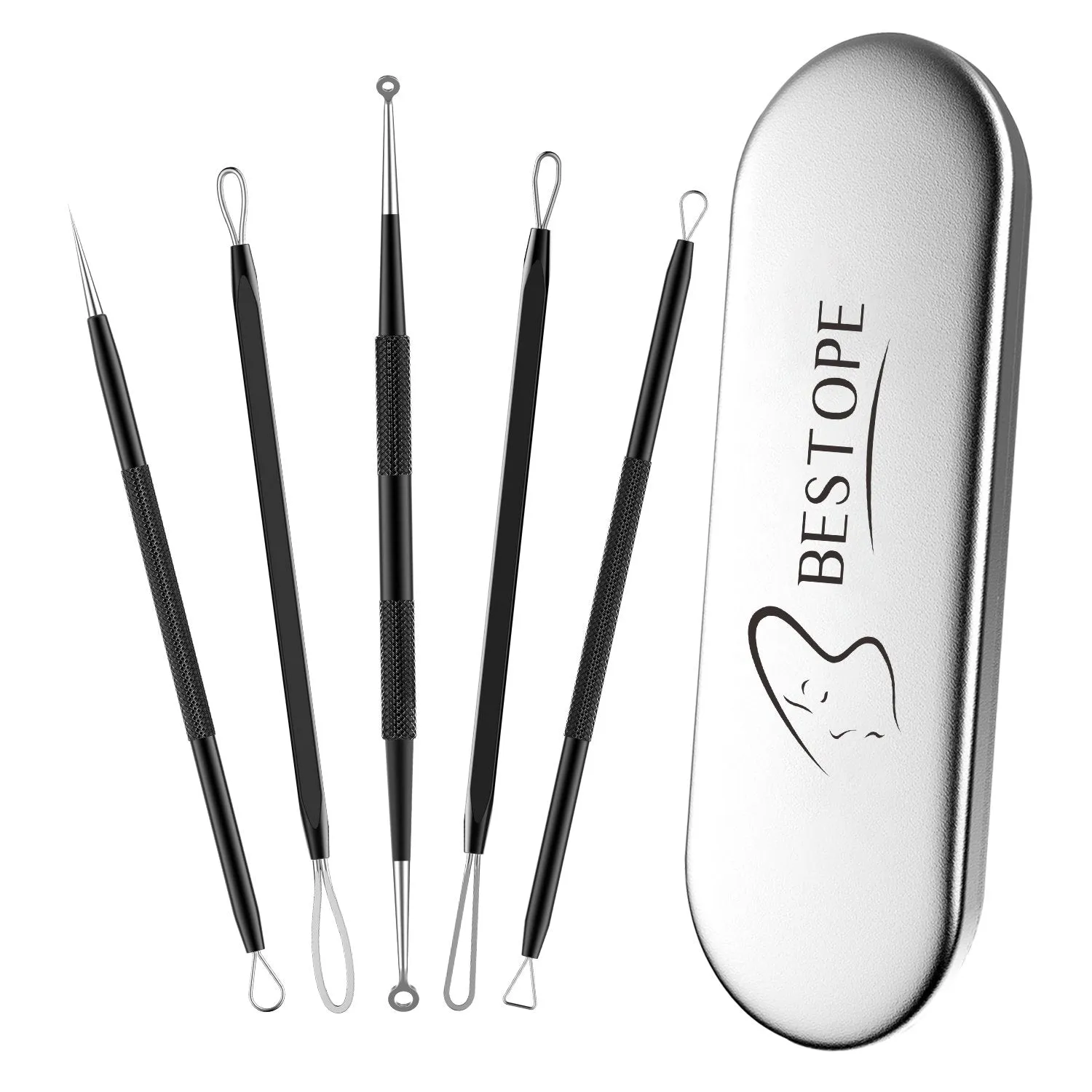 TAYTHI Blackhead Remover Tool, Pimple Popper Tool Kit, Blackhead Extractor tool for Face, Extractor Tool for Comedone Zit Acne Whitehead Blemish, Stainless Steel Extraction tools