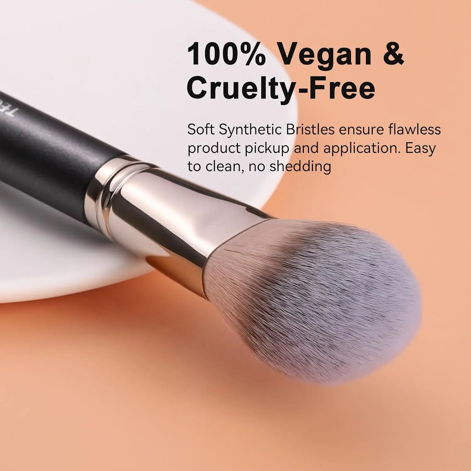 TEOYALL Setting Powder Brush, Ultra Plush Fluffy Synthetic Bristles Makeup Buffing Brush for All-Over Application With Bronzer Foundation