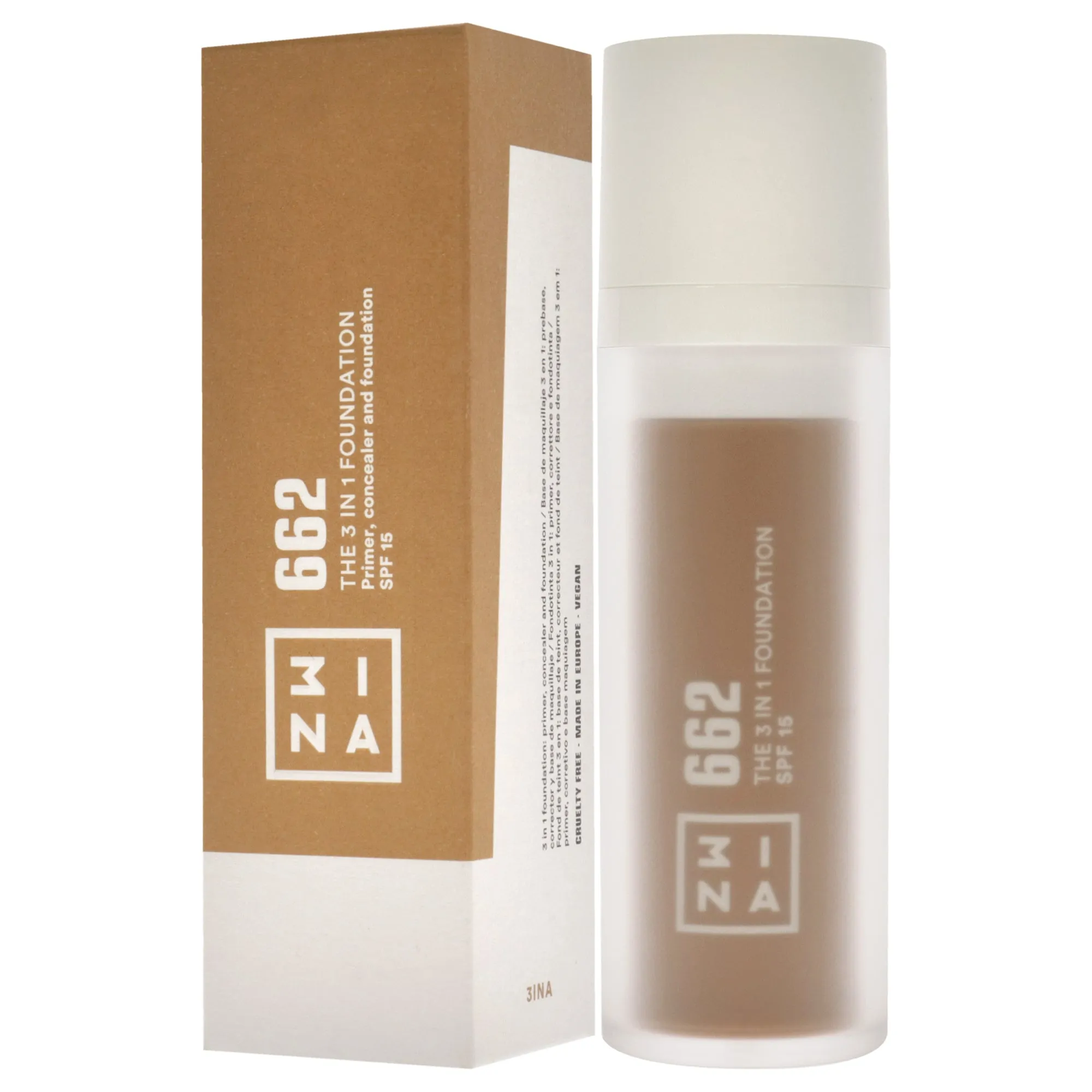 The 3-In-1 Foundation SPF 15 - 662 Gold by 3INA for Women - 1.01 oz Foundation