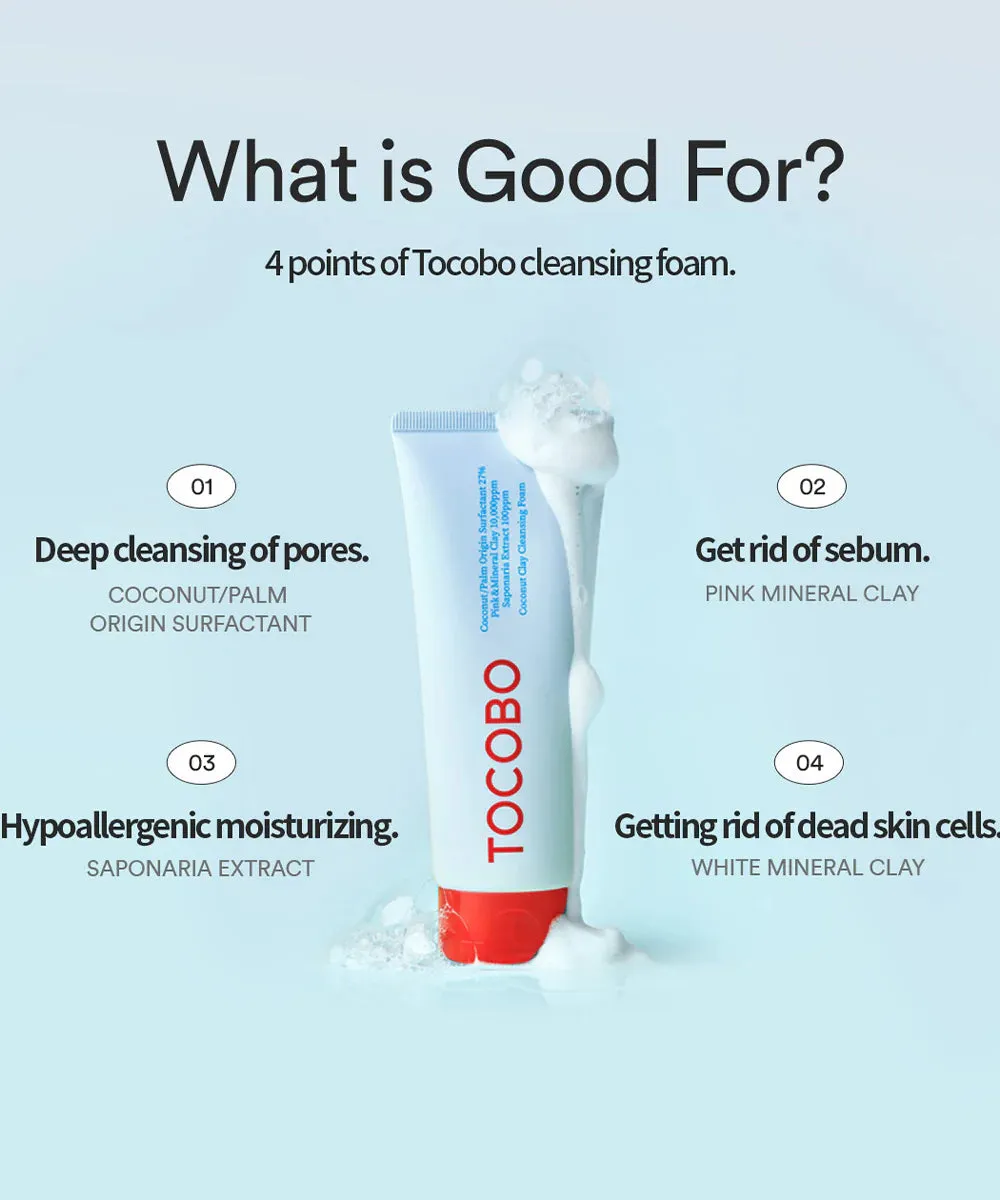 TOCOBO Coconut Clay Face Cleansing Foam Wash 150ml