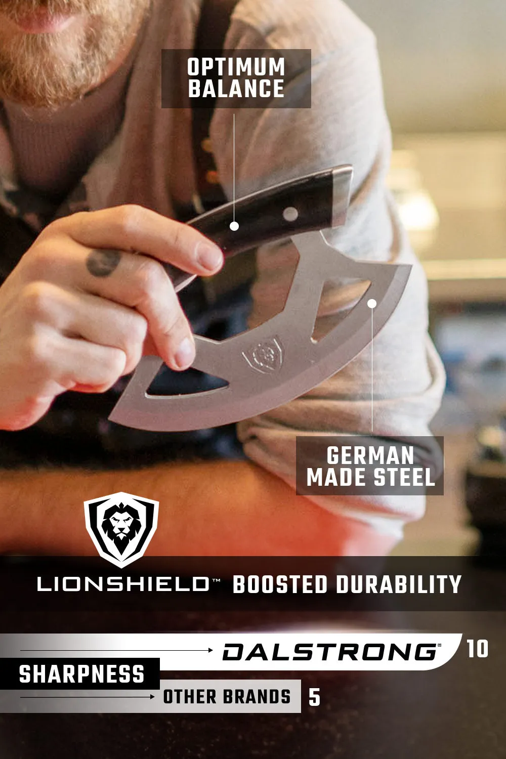 Ulu Rocking Knife 7" | Gladiator Series | NSF Certified | Dalstrong ©