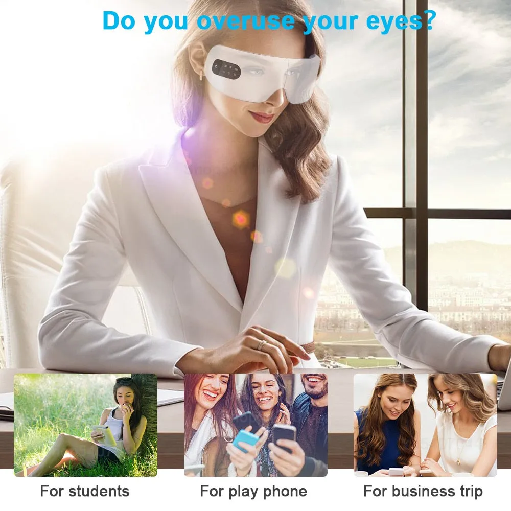 USB Bluetooth Eye Massager 10s Heating Electric Eye Mask For Sleep Hot Compress 4 Temperature Adjustable Relieve Eye Care Device