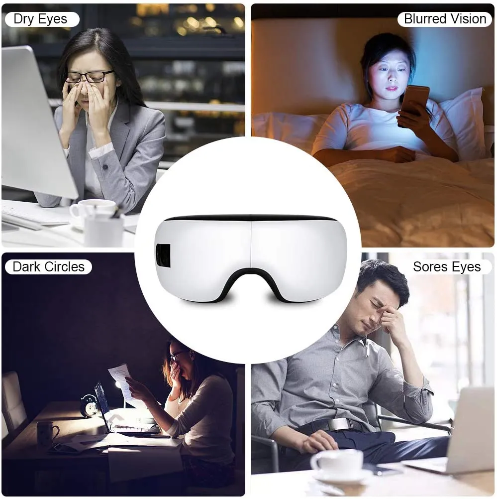 USB Bluetooth Eye Massager 10s Heating Electric Eye Mask For Sleep Hot Compress 4 Temperature Adjustable Relieve Eye Care Device