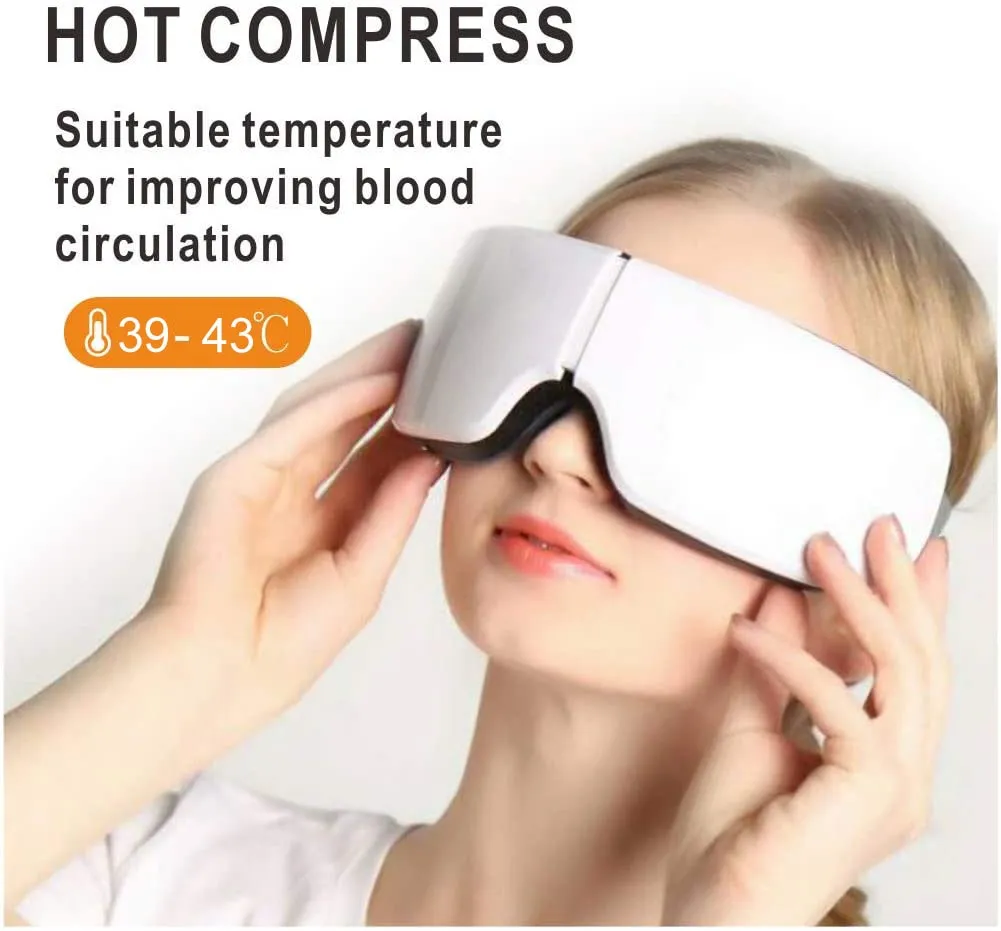 USB Bluetooth Eye Massager 10s Heating Electric Eye Mask For Sleep Hot Compress 4 Temperature Adjustable Relieve Eye Care Device