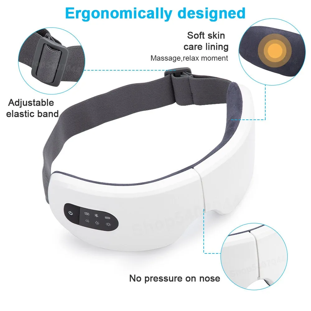 USB Bluetooth Eye Massager 10s Heating Electric Eye Mask For Sleep Hot Compress 4 Temperature Adjustable Relieve Eye Care Device