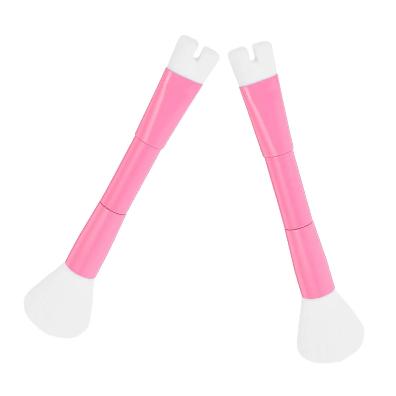 Vaguelly 2pcs Double Makeup Brush U-shaped Nose Shadow Loose Powder Brush for Precise Application for Highlighting Contouring Comfortable Makeup Tool