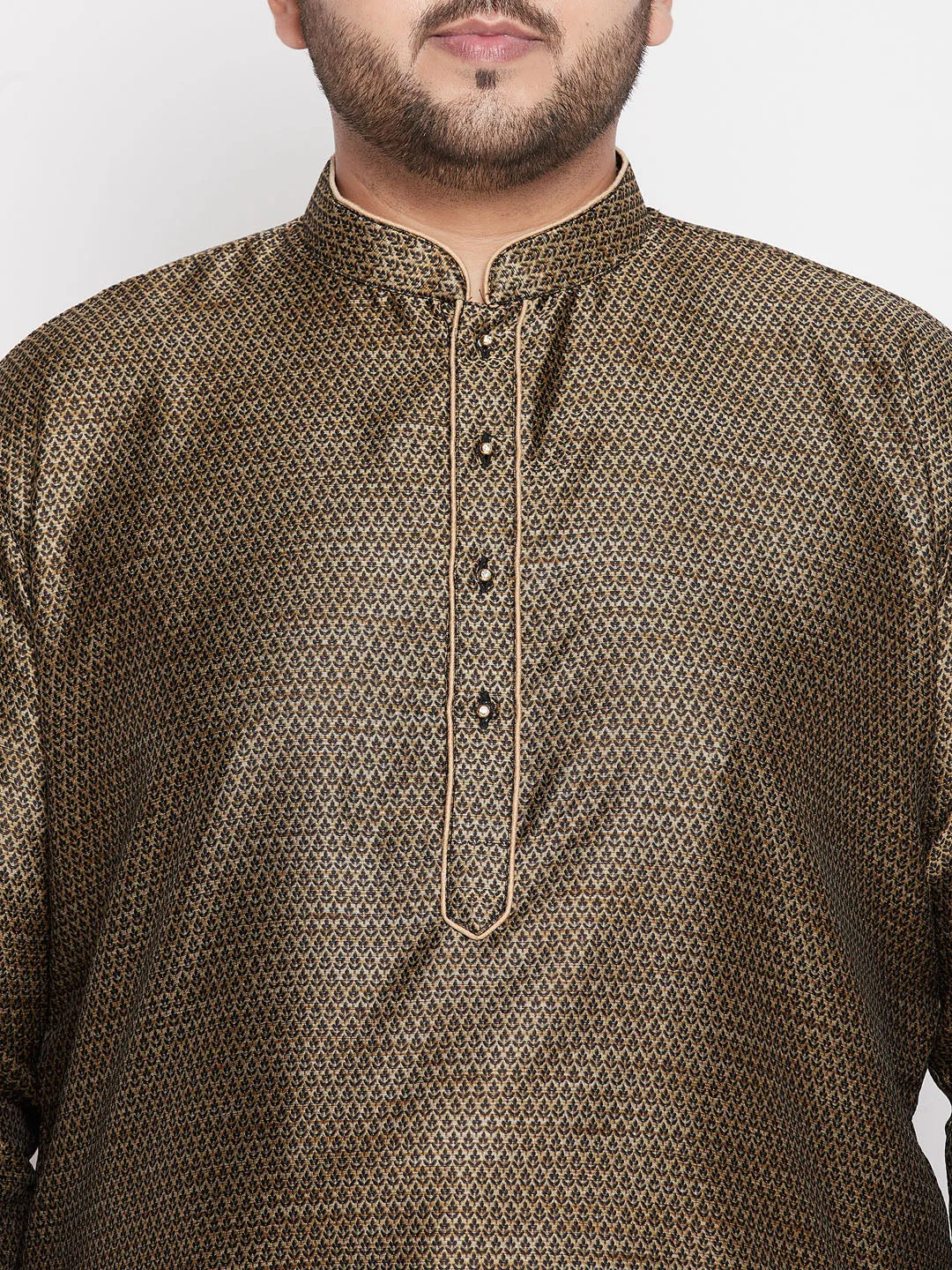 VASTRAMAY Black Silk Kurta and Pyjama Set