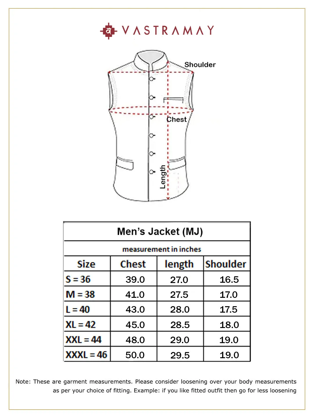 VASTRAMAY Navy Blue Woven Nehru Jacket
