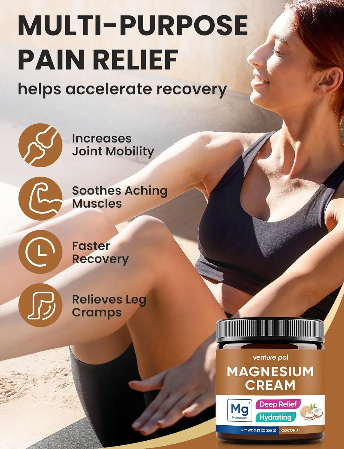 Venture Pal Magnesium Lotion, Topical Magnesium Cream - Coconut