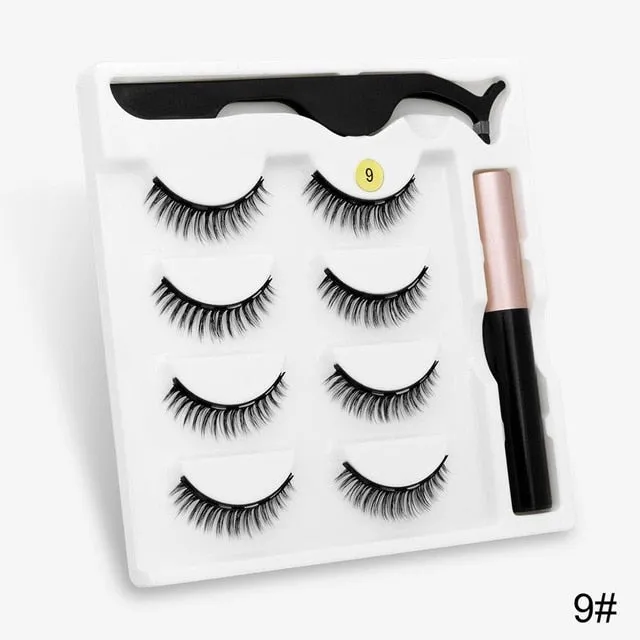 VenusFox Magnetic Eyelashes 3D Mink Eyelashes Magnetic Eyeliner Magnetic Lashes Short False Lashes Lasting Handmade Eyelash Makeup Tool