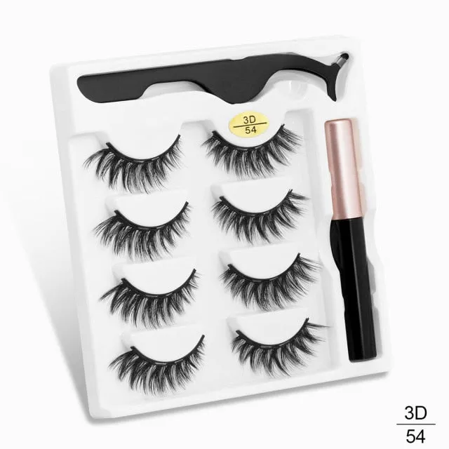 VenusFox Magnetic Eyelashes 3D Mink Eyelashes Magnetic Eyeliner Magnetic Lashes Short False Lashes Lasting Handmade Eyelash Makeup Tool
