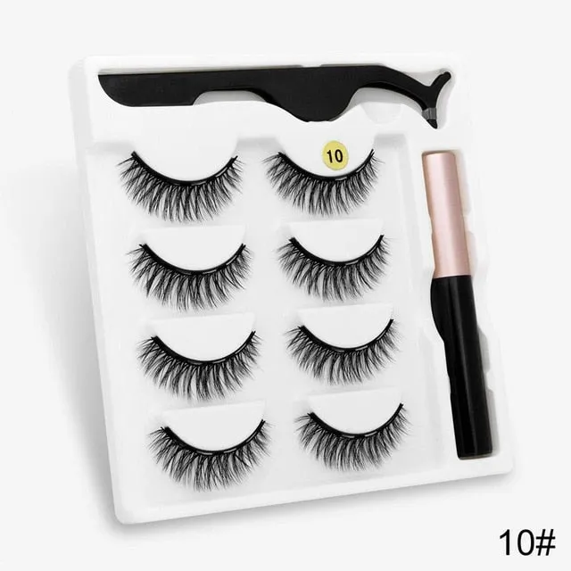 VenusFox Magnetic Eyelashes 3D Mink Eyelashes Magnetic Eyeliner Magnetic Lashes Short False Lashes Lasting Handmade Eyelash Makeup Tool