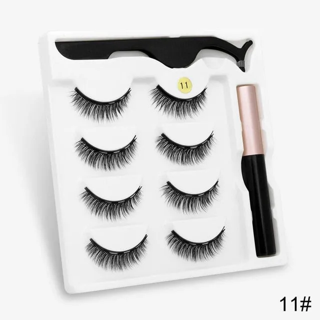 VenusFox Magnetic Eyelashes 3D Mink Eyelashes Magnetic Eyeliner Magnetic Lashes Short False Lashes Lasting Handmade Eyelash Makeup Tool