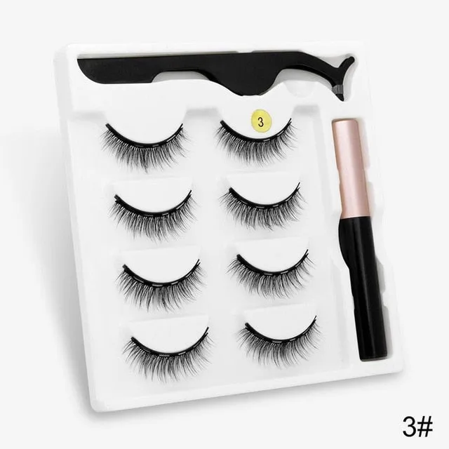 VenusFox Magnetic Eyelashes 3D Mink Eyelashes Magnetic Eyeliner Magnetic Lashes Short False Lashes Lasting Handmade Eyelash Makeup Tool