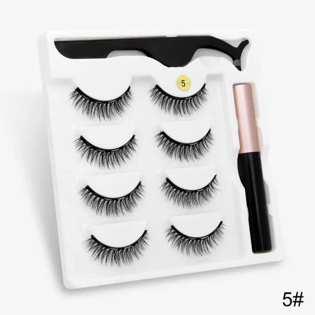 VenusFox Magnetic Eyelashes 3D Mink Eyelashes Magnetic Eyeliner Magnetic Lashes Short False Lashes Lasting Handmade Eyelash Makeup Tool