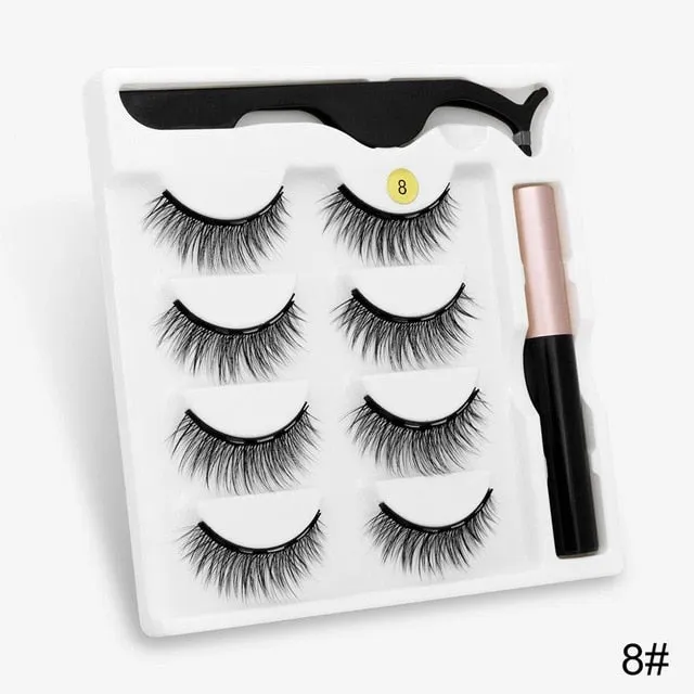 VenusFox Magnetic Eyelashes 3D Mink Eyelashes Magnetic Eyeliner Magnetic Lashes Short False Lashes Lasting Handmade Eyelash Makeup Tool