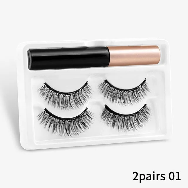 VenusFox Magnetic Eyelashes 3D Mink Eyelashes Magnetic Eyeliner Magnetic Lashes Short False Lashes Lasting Handmade Eyelash Makeup Tool
