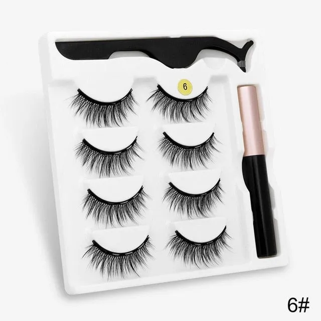 VenusFox Magnetic Eyelashes 3D Mink Eyelashes Magnetic Eyeliner Magnetic Lashes Short False Lashes Lasting Handmade Eyelash Makeup Tool