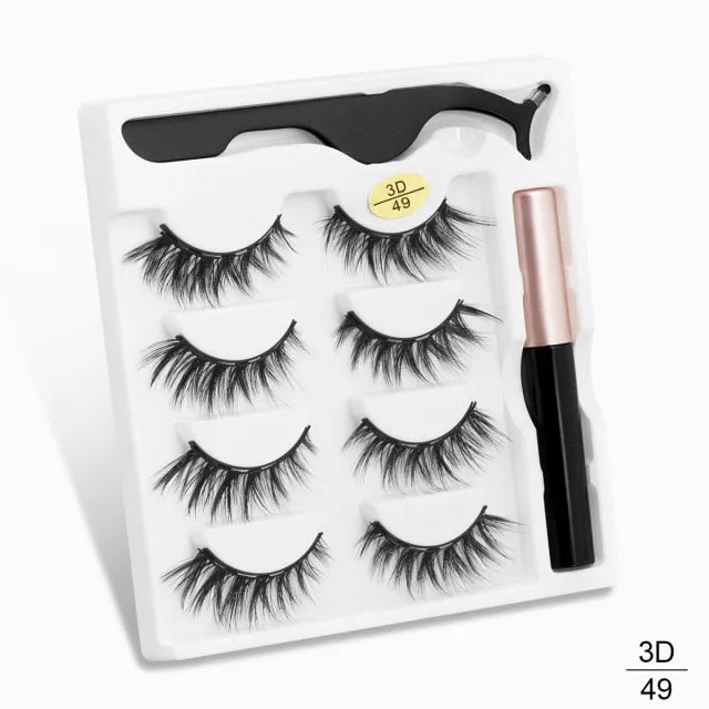 VenusFox Magnetic Eyelashes 3D Mink Eyelashes Magnetic Eyeliner Magnetic Lashes Short False Lashes Lasting Handmade Eyelash Makeup Tool