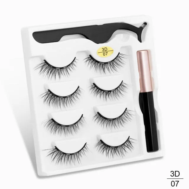 VenusFox Magnetic Eyelashes 3D Mink Eyelashes Magnetic Eyeliner Magnetic Lashes Short False Lashes Lasting Handmade Eyelash Makeup Tool