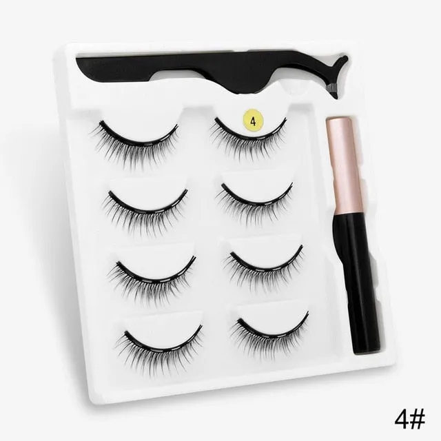 VenusFox Magnetic Eyelashes 3D Mink Eyelashes Magnetic Eyeliner Magnetic Lashes Short False Lashes Lasting Handmade Eyelash Makeup Tool