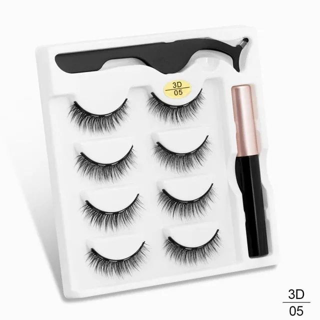 VenusFox Magnetic Eyelashes 3D Mink Eyelashes Magnetic Eyeliner Magnetic Lashes Short False Lashes Lasting Handmade Eyelash Makeup Tool