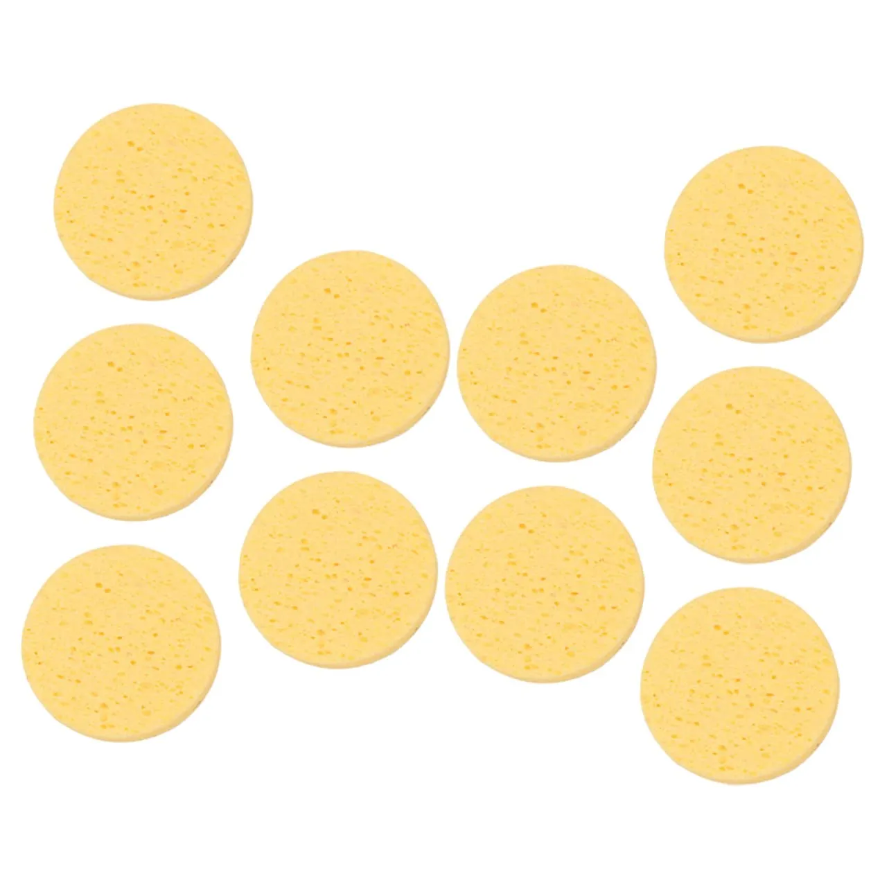 VICASKY Loose Powder Puff Makeup Sponge 10pcs Natural Cellulose Face Spa Sponges for Cleansing