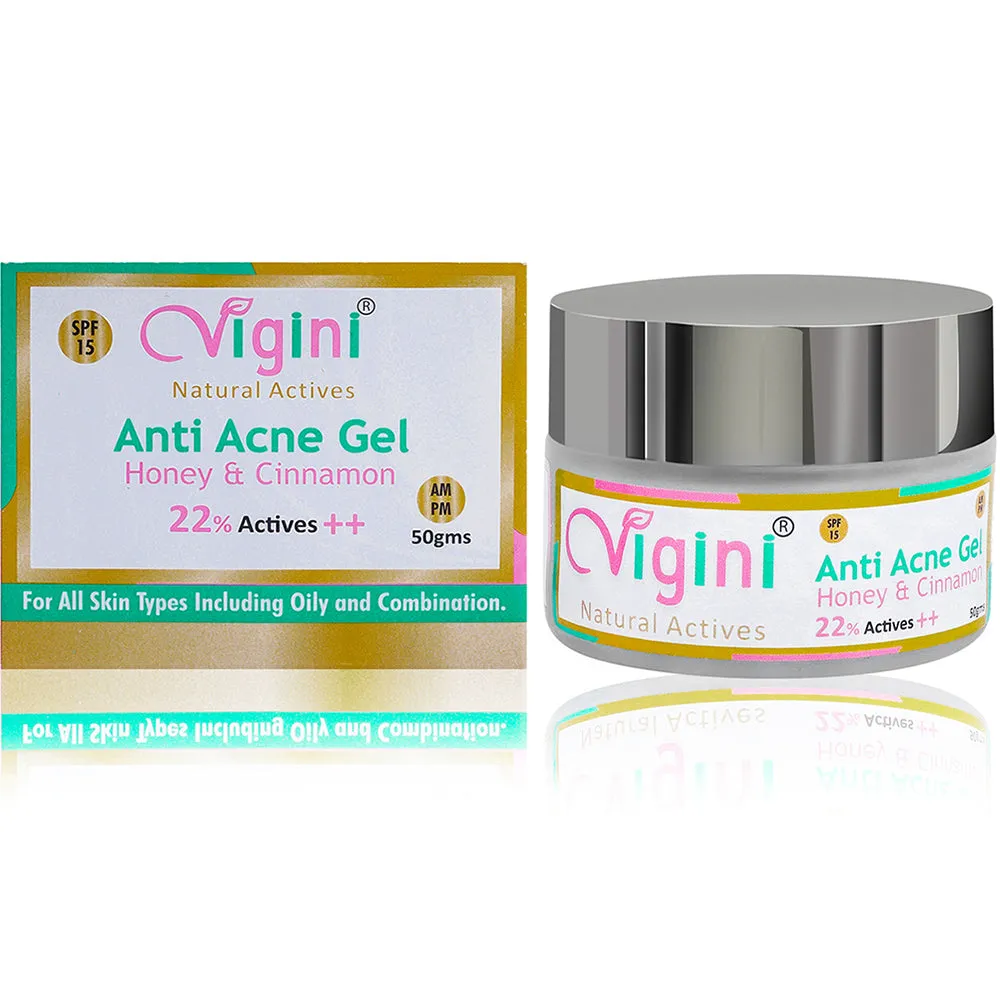 Vigini Natural Anti Acne Face Gel 50g & Foaming Toning Cleansing Wash 150ml & Marine Algae Clay Mask 50g