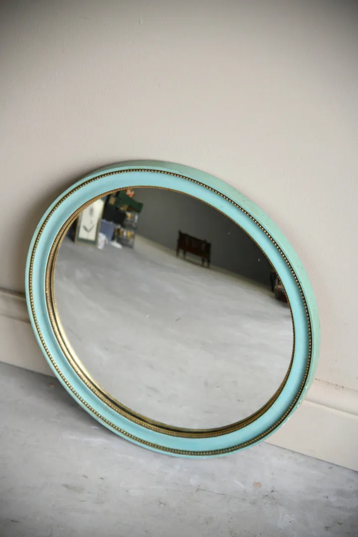 Vintage Turquoise Convex Mirror