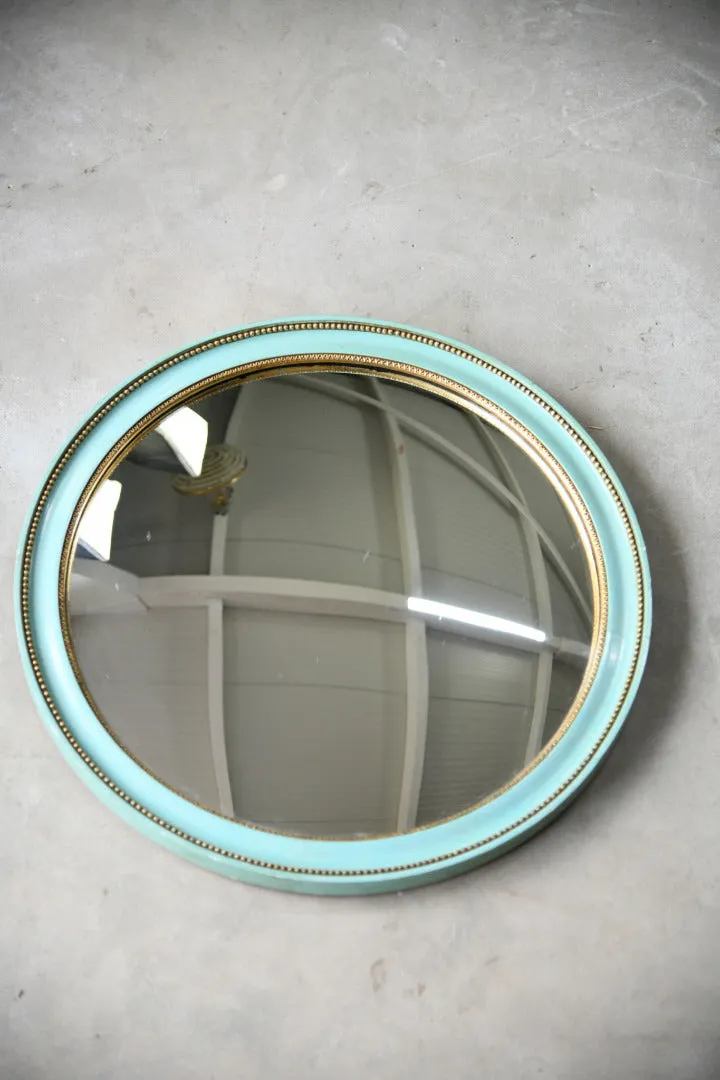 Vintage Turquoise Convex Mirror