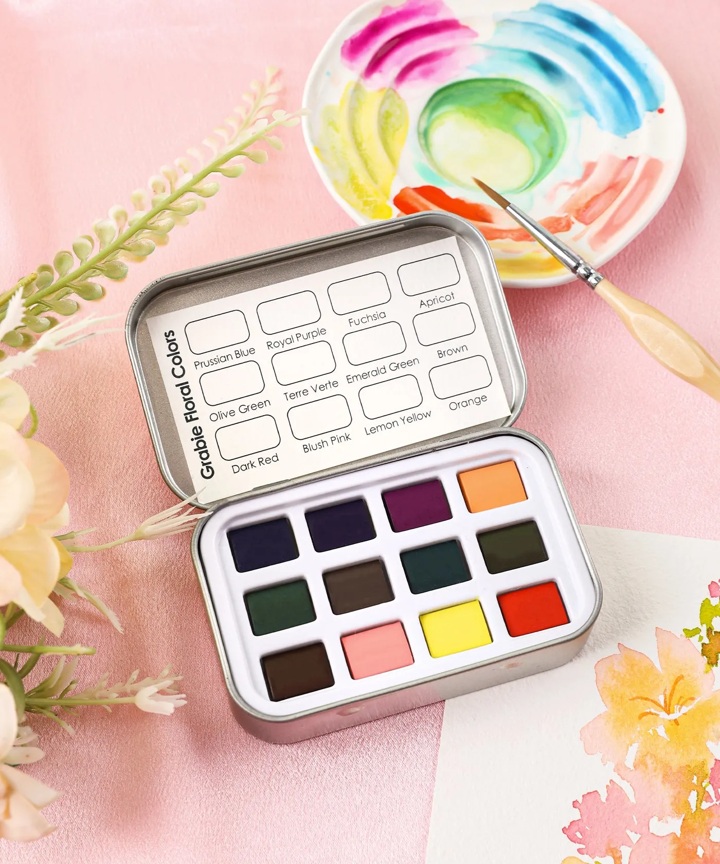 Watercolor Pocket Set of 12 - Floral Colors