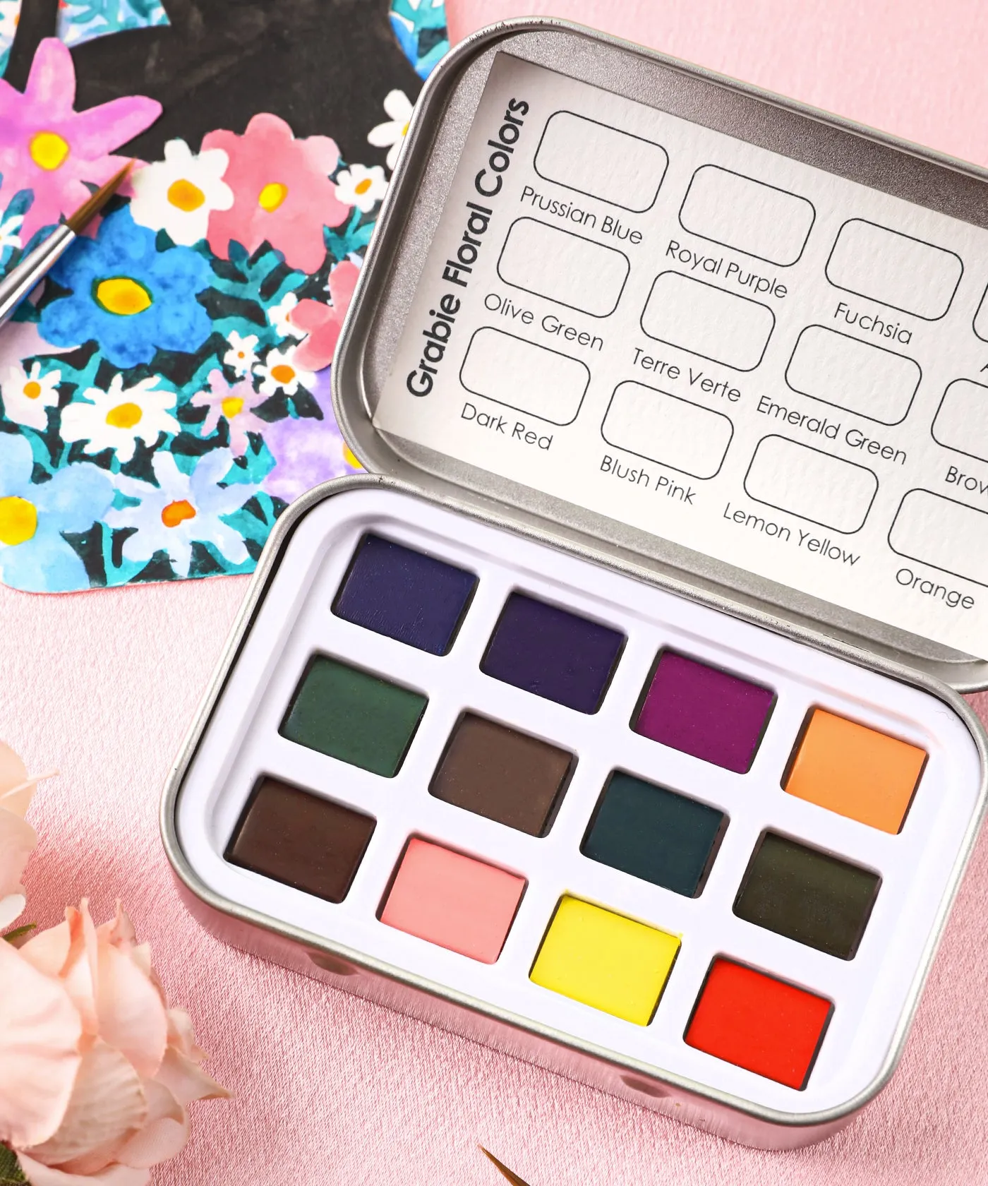 Watercolor Pocket Set of 12 - Floral Colors