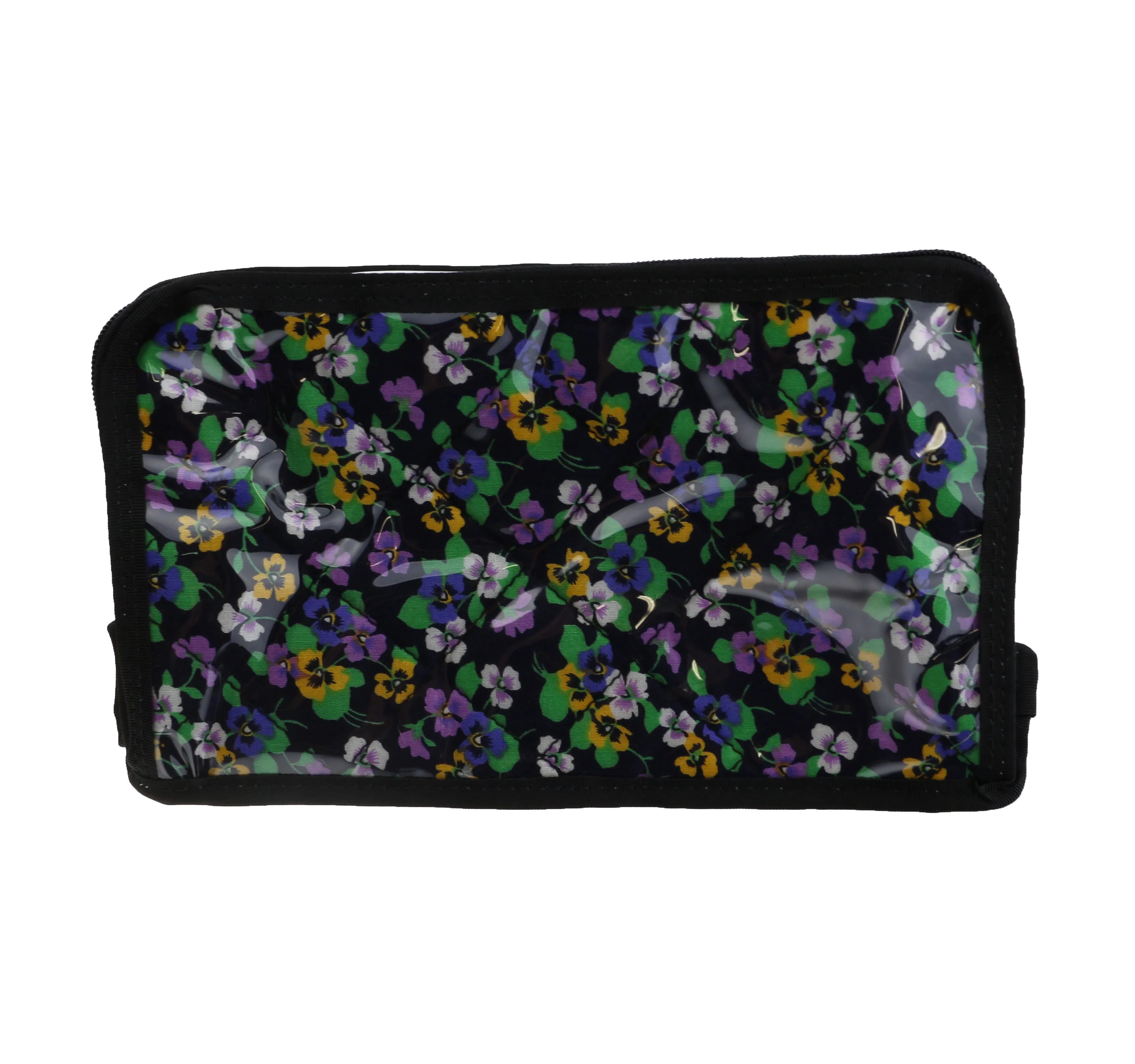 Women's Black Floral Cosmetic Bag New