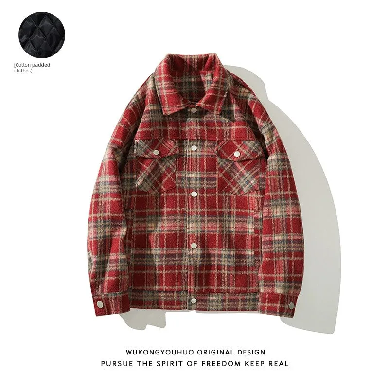 Wukong Is Available Plaid Lapel Autumn Loose Shirt