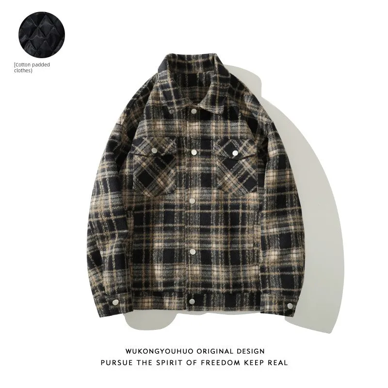 Wukong Is Available Plaid Lapel Autumn Loose Shirt