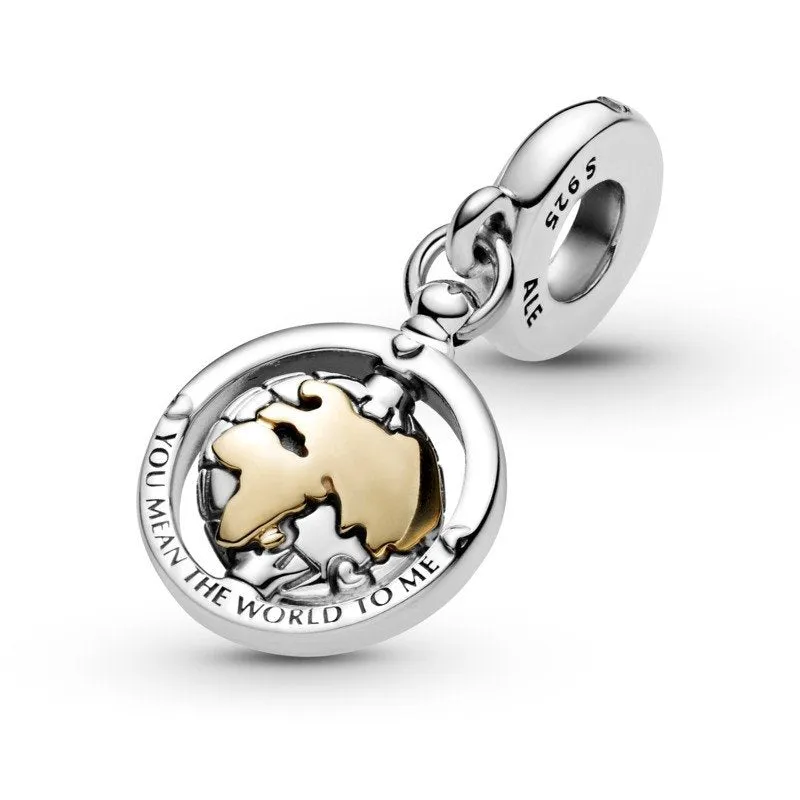 You Mean The World to Me Globe Dangle Charm